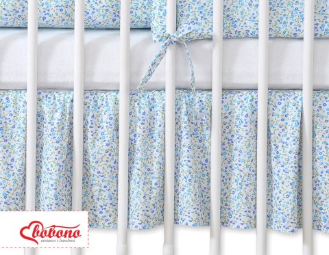 Falbanka maskująca 120x60cm- Wiszące serduszka łączka niebieska