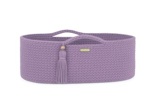 Kosz Mojżesza BOHO bawełniany Handmade z materacykiem - lila