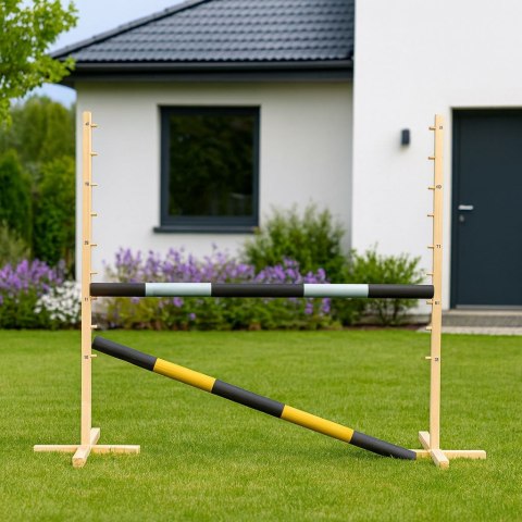 Przeszkoda Skokowa Do Hobby Horse 120Cm, Dwie Belki - Czarno-Srebrna I Czarno-Złota