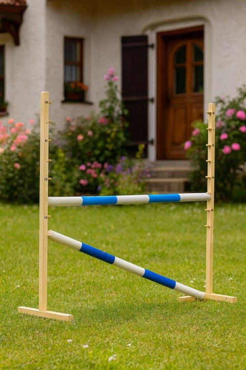 Przeszkoda Skokowa Do Hobby Horse 120Cm, Dwie Belki - Jasny Niebieski I Ciemny Niebieski