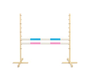 Przeszkoda Skokowa Do Hobby Horse 120Cm, Dwie Belki - Jasny Niebieski I Jasny Róż