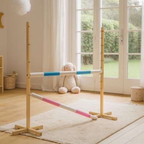 Przeszkoda Skokowa Do Hobby Horse 120Cm, Dwie Belki - Jasny Niebieski I Jasny Róż