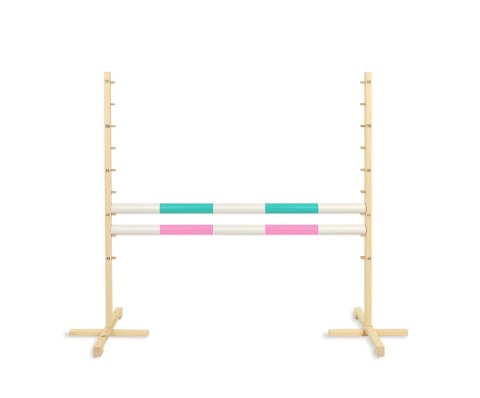 Przeszkoda Skokowa Do Hobby Horse 120Cm, Dwie Belki - Miętowa I Jasny Róż