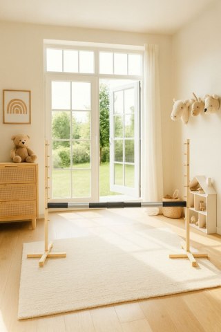 Przeszkoda Skokowa Do Hobby Horse 160Cm, H-120 Cm, Belka Czarno-Srebrna