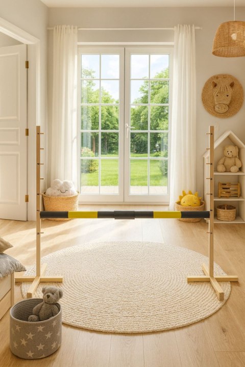 Przeszkoda Skokowa Do Hobby Horse 160Cm, H-120 Cm, Belka Czarno-Złota