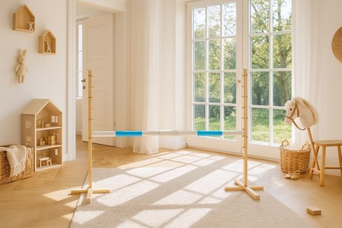 Przeszkoda Skokowa Do Hobby Horse 160Cm, H-120 Cm, Belka Jasnoniebieska