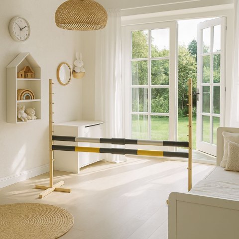 Przeszkoda Skokowa Do Hobby Horse 160Cm, H-120 Cm, Dwie Belki - Czarno-Złota I Czarno-Srebrna