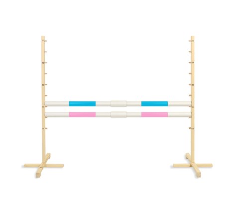 Przeszkoda Skokowa Do Hobby Horse 160Cm, H-120 Cm, Dwie Belki - Jasny Niebieski I Jasny Róż