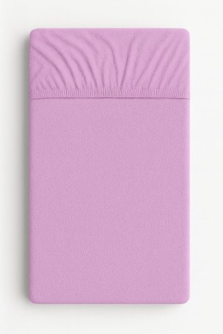 Prześcieradło frotte z gumką do łóżeczka 120x60cm - fioletowe
