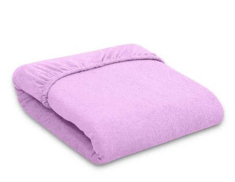 Prześcieradło frotte z gumką do łóżeczka 120x60cm - fioletowe