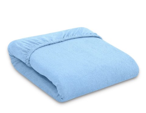 Prześcieradło frotte z gumką do łóżeczka 120x60cm - niebieskie