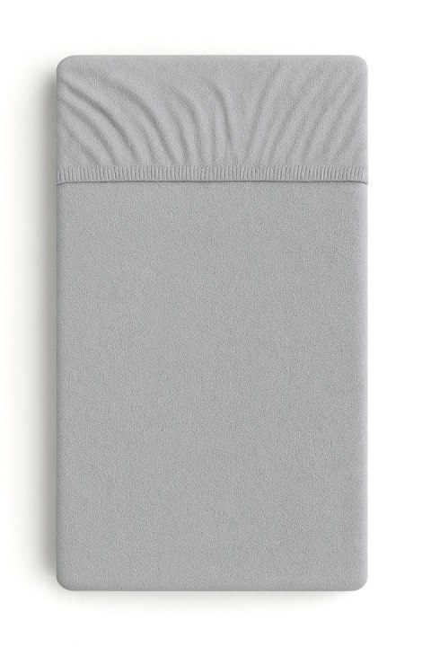 Prześcieradło frotte z gumką do łóżeczka 120x60cm - szare