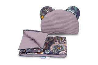 KOMPLET DO WÓZKA WAFEL BOHO BRUDNY RÓŻ