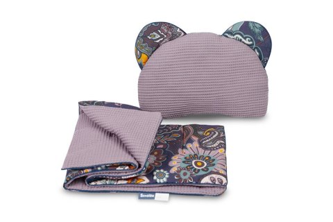 KOMPLET DO WÓZKA WAFEL BOHO BRUDNY RÓŻ