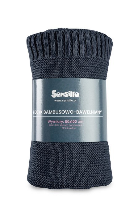 KOCYK BAMBUSOWO-BAWEŁNIANY 80X100 CM GRANATOWY