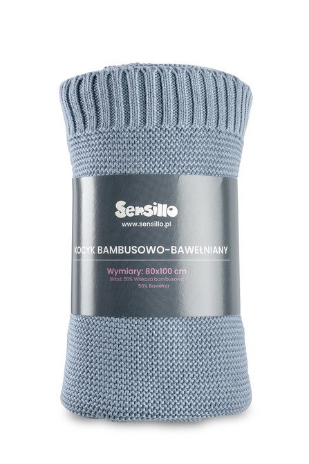 KOCYK BAMBUSOWO-BAWEŁNIANY 80X100 CM JEANS