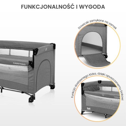 ŁÓŻECZKO TURYSTYCZNE ESTI Z OPUSZCZANYM BOKIEM GREY