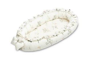 GNIAZDO/KOKON VELVET OLIWKA KREMOWY 80x45 + PODUSZKA
