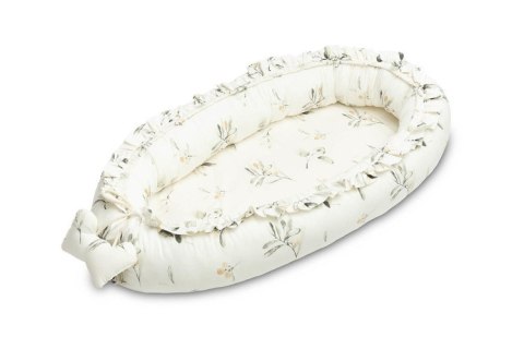 GNIAZDO/KOKON VELVET OLIWKA KREMOWY 80x45 + PODUSZKA