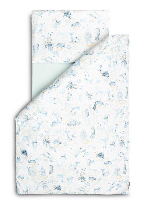 KOMPLET POŚCIELI 2 EL.+ PRZEŚCIERADŁO PODWODNY ŚWIAT 100X135 CM       