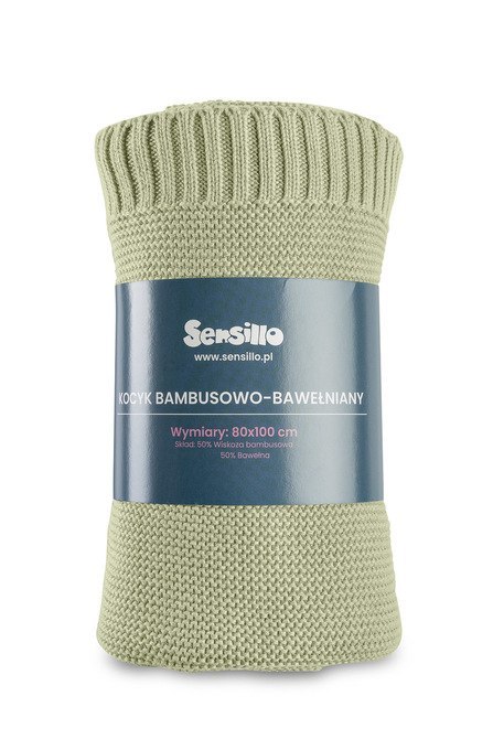 KOCYK BAMBUSOWO-BAWEŁNIANY 80X100 CM LODY OLIWKA