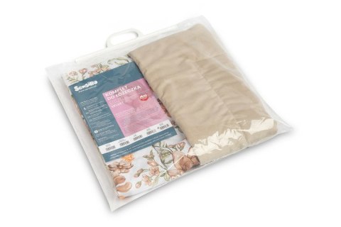 KOMPLET VELVET DO ŁÓŻECZKA SKWER BEŻOWY   
