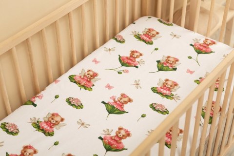 Prześcieradło Drukowane Miś W Kwiatach 60 X 120 Cm