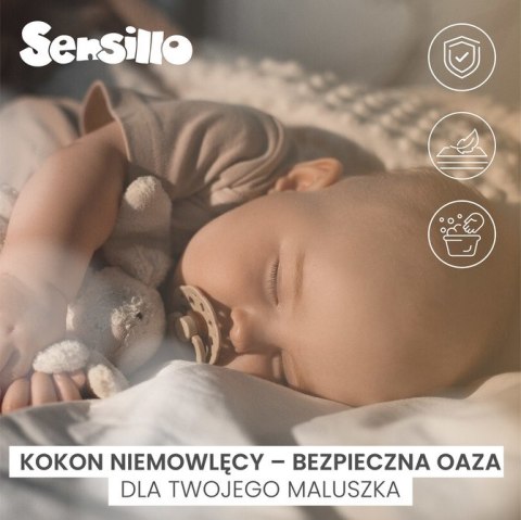 KOKON MUŚLIN DMUCHAWCE BEŻOWE 80x45 + PODUSZKA