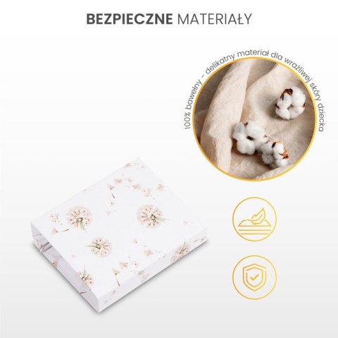 Prześcieradło Drukowane Dmuchawce Beżowe 60X120Cm