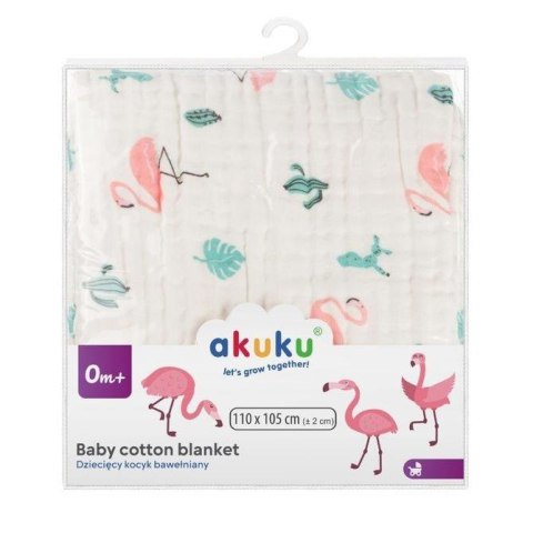 A0686 KOC / OTULACZ / RĘCZNIK 110x105 FLAMINGI