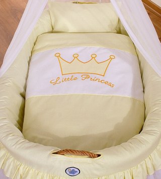 Kosz Mojżesza z budą- Little Prince Princess kremowy