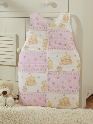 Śpiworek Dla Dzieci Bawełniany M 6-12 Mcy Tog 2.5 Całoroczny Różowe Pluszaki