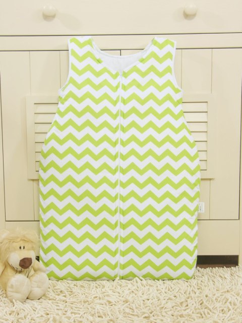 Śpiworek niemowlęcy- Simple chevron zielony