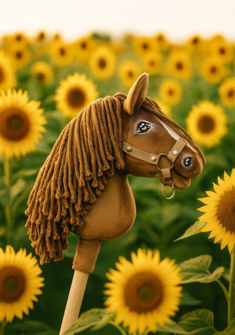 Hobby Horse Mały koń na kiju Premium brązowy jasny kasztan A5