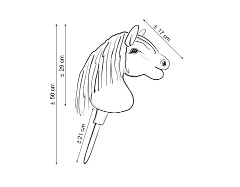 Hobby Horse Mały koń na kiju Premium siwek jabłkowity z siwą grzywą A5