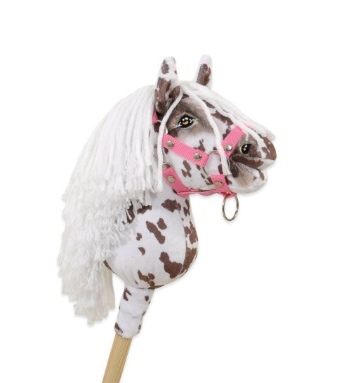 Hobby Horse Mały koń na kiju Premium tarantowaty biało-brązowy z białą grzywą A5