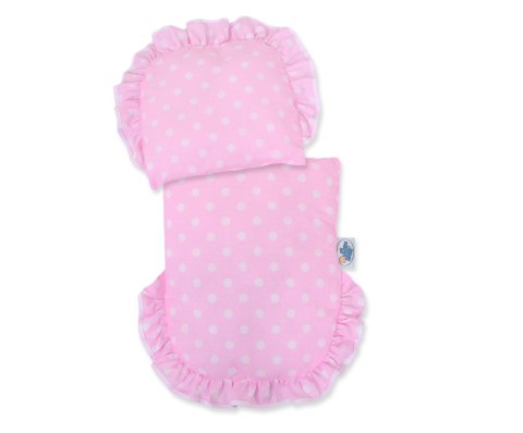 Wiklinowy Wózek Dla Lalek Pchacz Biały Z Różową Pościelką I Miękką Wyściółką Chiara