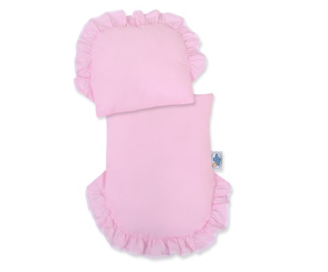 Wiklinowy Wózek Dla Lalek Pchacz Biały Z Różową Pościelką I Miękką Wyściółką Stella