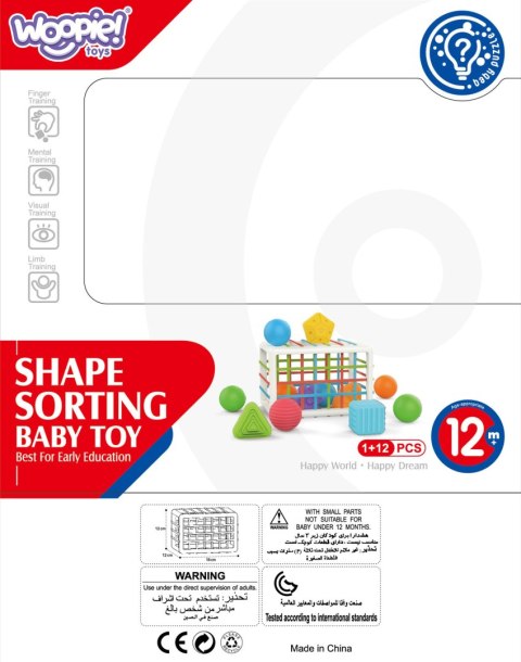 WOOPIE BABY Elastyczna Kostka Sensoryczna Sorter dla Dzieci Kolorowe Kształty 13 el.