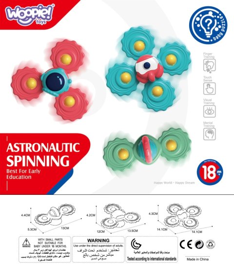 WOOPIE BABY Gryzak Spinner Wirujący z Przyssawką Zestaw 3 szt