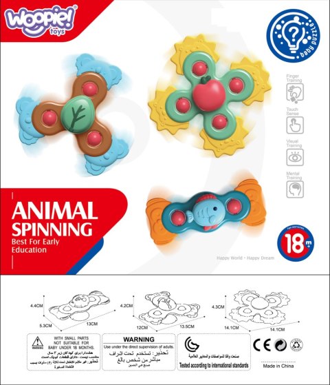 WOOPIE BABY Spiner Zabawka Sensoryczna Edukacyjna 3w1 Kolorowe