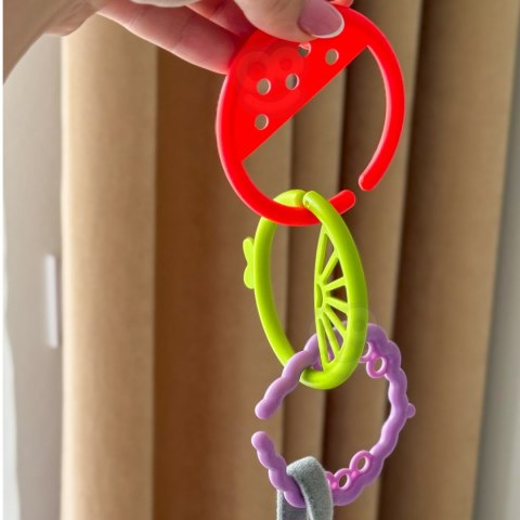 WOOPIE BABY Zabawka Sensoryczna Gryzaki dla Niemowląt Zawieszki Owoce Łańcuszek 4 el.