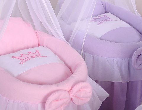 Wózek Dla Lalek - Kosz Mojżesza Dla Lalek Z Baldachimem - Różowy