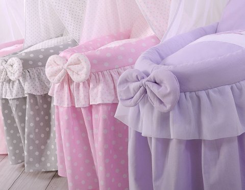 Wózek Dla Lalek - Kosz Mojżesza Dla Lalek Z Budką - Fioletowy