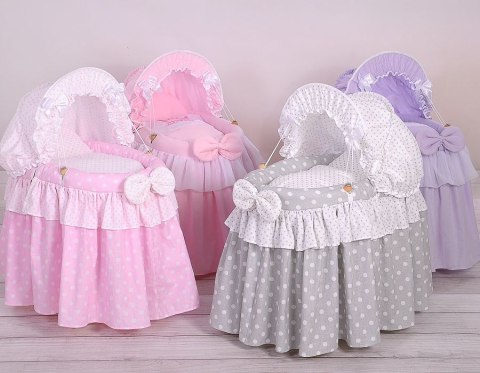 Wózek Dla Lalek - Kosz Mojżesza Dla Lalek Z Budką - Szary