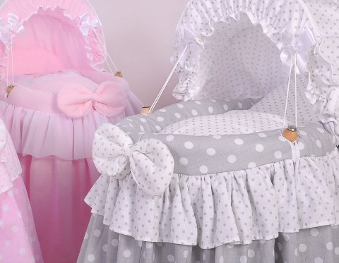 Wózek Dla Lalek - Kosz Mojżesza Dla Lalek Z Budką - Szary