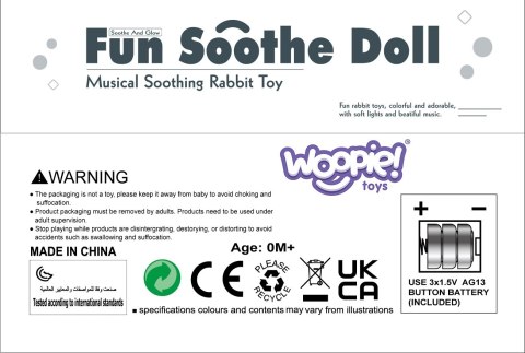 WOOPIE BABY Interaktywny Pluszak Przytulanka dla Niemowląt Światło Dźwięk Króliczek Usypiacz Różowy