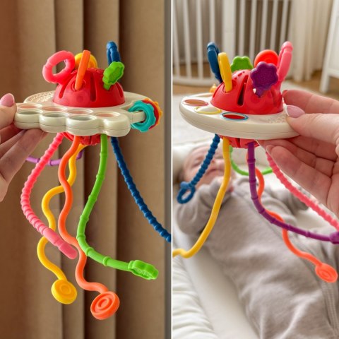 WOOPIE BABY Zabawka Sensoryczna Montessori Gryzak Wielofunkcyjny 0+