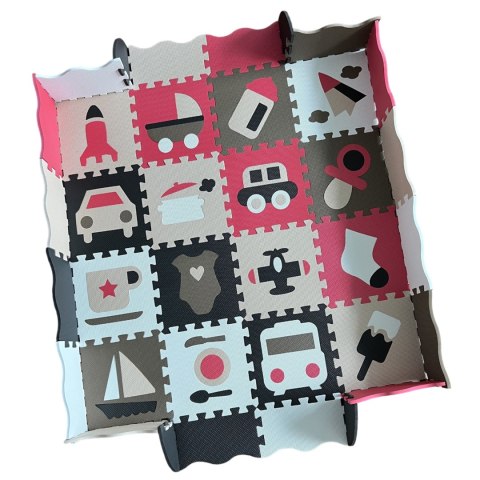 WOOPIE Mata Piankowa Pojazdy Puzzle Kojec