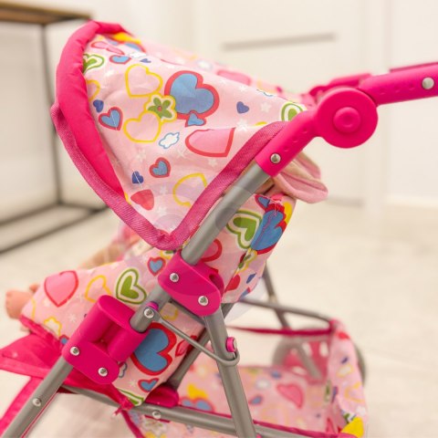 WOOPIE ROYAL Spacerówka Wózek dla Lalek Serca Kolorowe